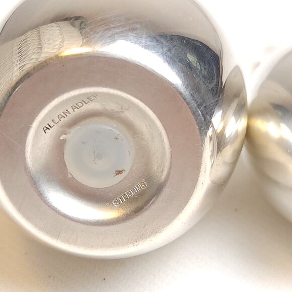 Allan Adler Sterling Silver Salt Pepper Shakers Modernist MCM Teardrop - Picture 6 of 11